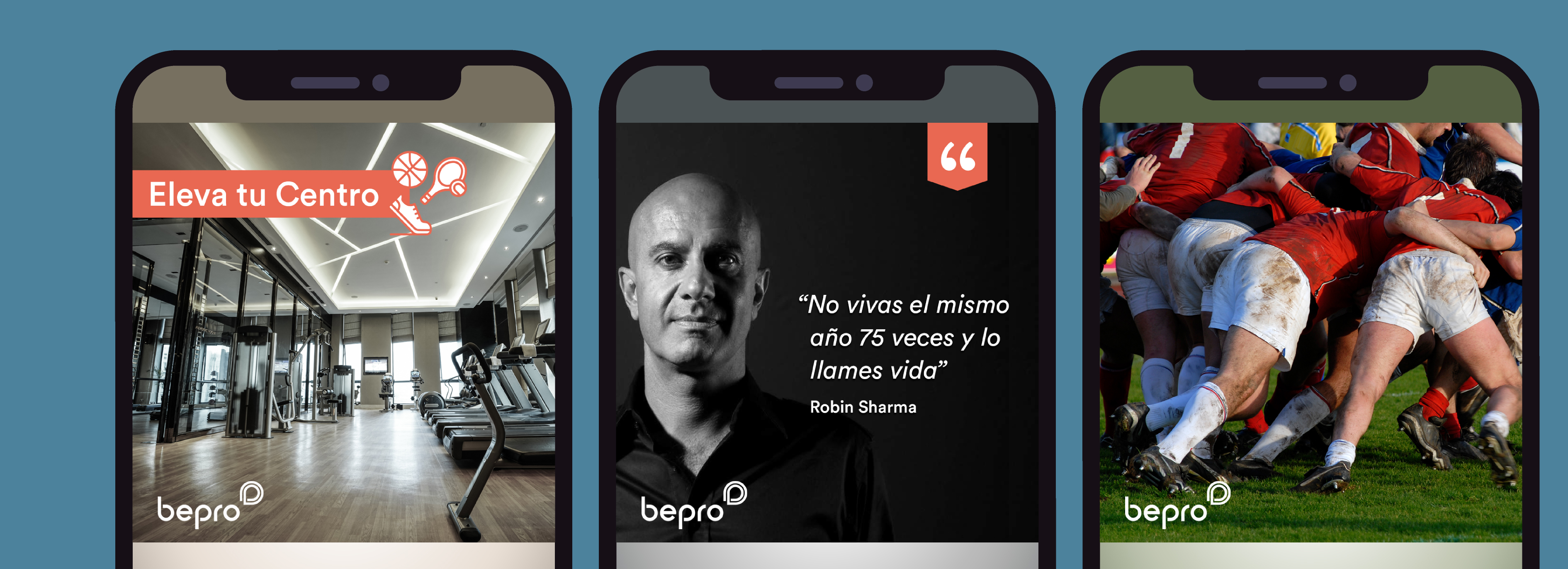 Moodboard de proceso de trabajo de Bepro